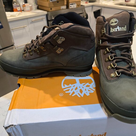 [TB0A5ZHHA58] MENS TIMBERLAND EURO HIKER MID 'DARK GREEN' SIZE 9 NEW - Picture 3 of 11